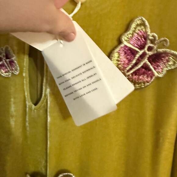 NEW For Love & Lemons Velvet Butterfly Mini Dress w/ Tags Metallic Dresses med - Picture 3 of 7